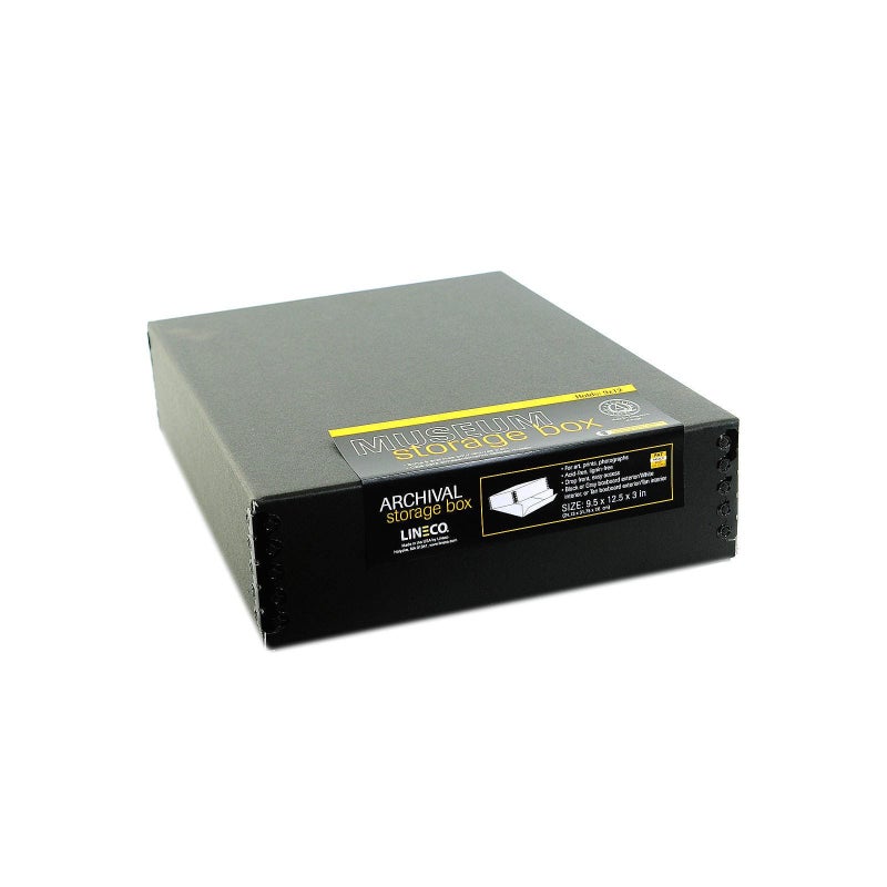 Lineco Drop-Front Storage Boxes, Archival Photo Organizer with Metal Edge to Store Document Pictures Papers Scrapbooks Prints Artworks, Black 11 x 14 x 1 1/2 in - Image 3